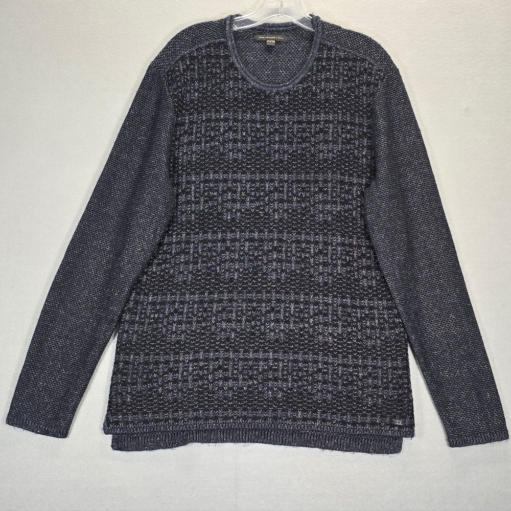 John Varvatos Men's  Crew Neck Sweater Large Grey Soft Knit